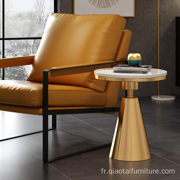 Tables basses en marbre LuxuryRound en acier inoxydable